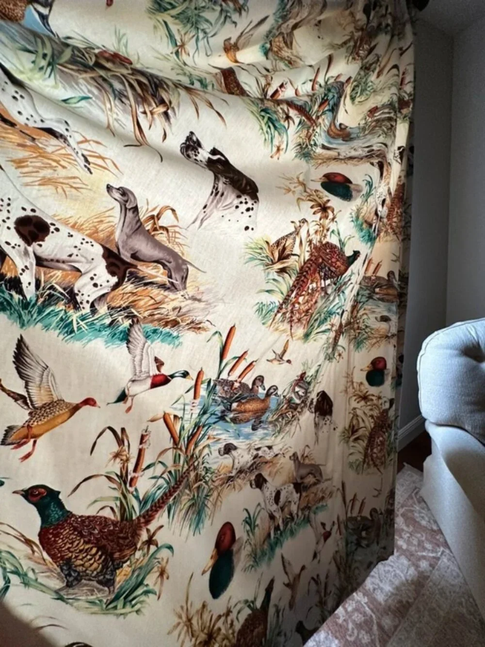 Gorgeous country core high end curtain panels ducks geese dogs